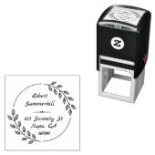 ラウンドボタニカルリース葉のアドレス セルフインキングスタンプ (インサイチュ)