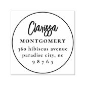 ラウンドボホモダン名前をカスタムする&差出人住所 セルフインキングスタンプ (デザイン)