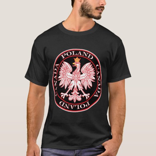 ラウンドポーランドカナダレッドイーグル Tシャツ (正面)