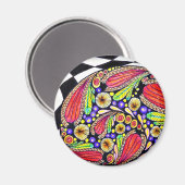 ラウンドマグネット(オリジナルアート) マグネット (正面/裏面)