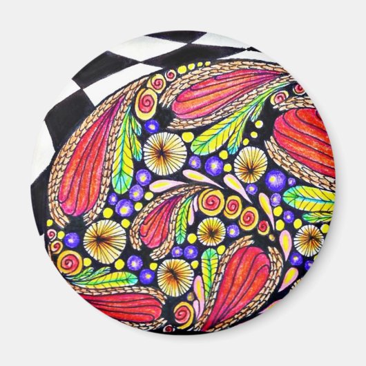 ラウンドマグネット(オリジナルアート) マグネット (正面)