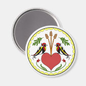 ラウンドマグネット – 長い幸せな人間関係六角 マグネット (正面/裏面)