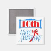 ラウンドマグネット – 10周年結婚を迎える マグネット (正面/裏面)