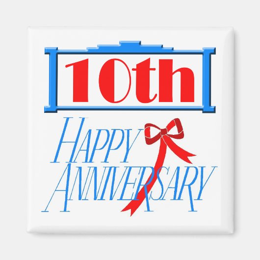 ラウンドマグネット – 10周年結婚を迎える マグネット (正面)