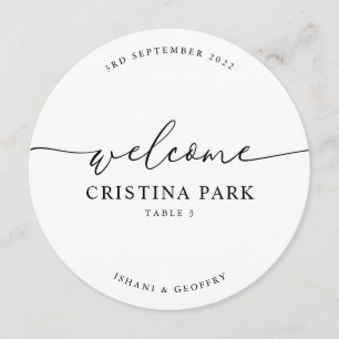 ラウンドミニマル結婚リストズゲスト座席表 メニュー