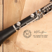 ラウンドミュージカルノート名スクリプトと差出人住所 セルフインキングスタンプ