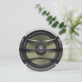 ラウンドミュージックスピーカー誕生日パーティーの招待 招待状 (スタンド正面)