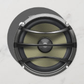 ラウンドミュージックスピーカー誕生日パーティーの招待 招待状 (正面/裏面)