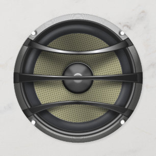 ラウンドミュージックスピーカー誕生日パーティーの招待 招待状