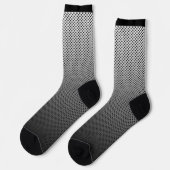 ラウンドメタル穴ルックパターングレーブラック ソックス (左)