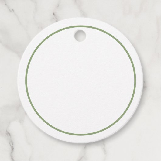 ラウンドメッセージカード – 緑縁ど フェイバータグ (正面)