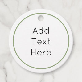 ラウンドメッセージカード – 緑縁ど、編集文字 フェイバータグ