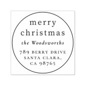 ラウンドメリークリスマスファミリー名&差出人住所 セルフインキングスタンプ (デザイン)