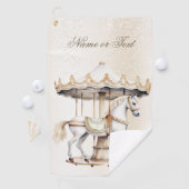 ラウンドメリーサーカスカーニバル美しいかわいい ゴルフタオル (インサイチュ)