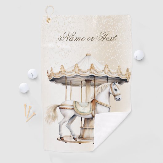 ラウンドメリーサーカスカーニバル美しいかわいい ゴルフタオル (インサイチュ)