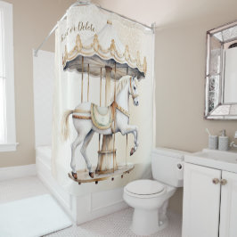 ラウンドメリーサーカスカーニバル美しいかわいい シャワーカーテン