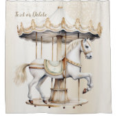 ラウンドメリーサーカスカーニバル美しいかわいい シャワーカーテン (正面)