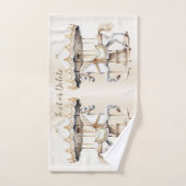 ラウンドメリーサーカスカーニバル美しいかわいい バスタオルセット (ハンドタオル)