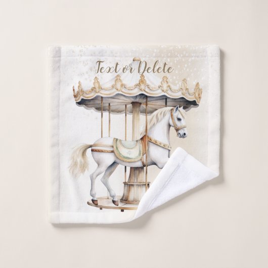 ラウンドメリーサーカスカーニバル美しいかわいい バスタオルセット (ウォッシュタオル)