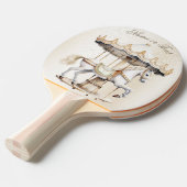 ラウンドメリーサーカスカーニバル美しいかわいい 卓球ラケット (正面アングル)