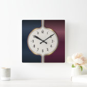 ラウンドモダンアールデコ スクエア壁時計 (ホーム)