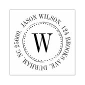 ラウンドモダンイニシャル差出人住所ゴム印 ラバースタンプ (インプリント)