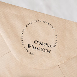 ラウンドモダンタイポグラフィ名差出人住所 セルフインキングスタンプ