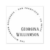 ラウンドモダンタイポグラフィ名差出人住所 セルフインキングスタンプ (デザイン)