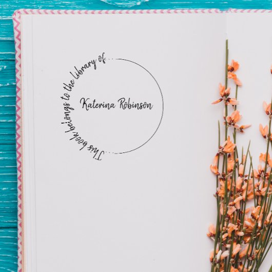 ラウンドモダンハンド書名前をカスタムする書店 セルフインキングスタンプ