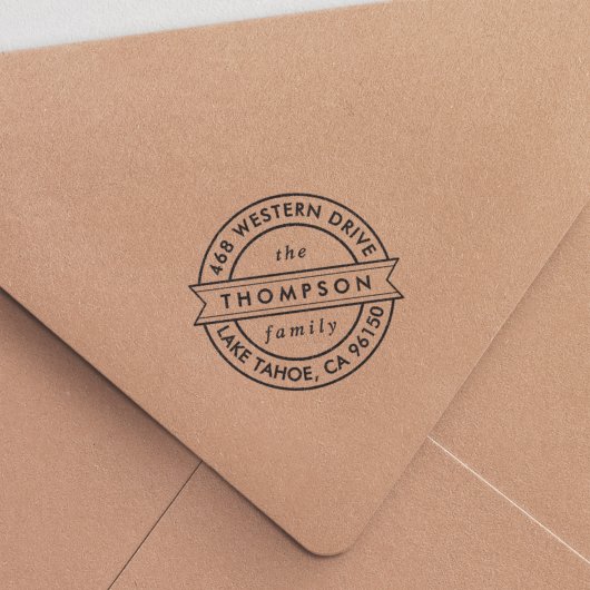 ラウンドモダンバナー差出人住所 セルフインキングスタンプ