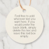 ラウンドモダンビジネスロゴのベージュ色アイボリーつるラベル フェイバータグ (裏面)