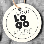 ラウンドモダンビジネスロゴのベージュ色アイボリーつるラベル フェイバータグ