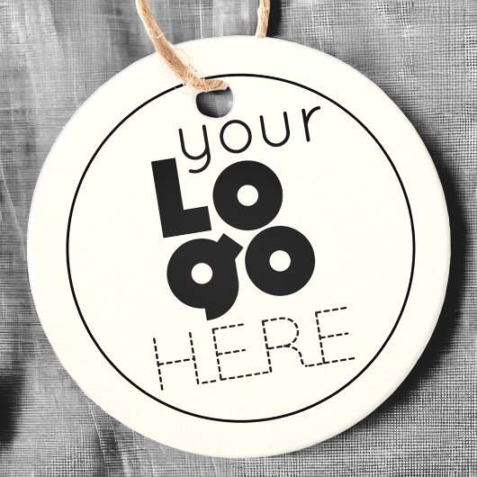 ラウンドモダンビジネスロゴのベージュ色アイボリーつるラベル フェイバータグ