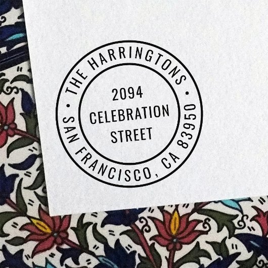 ラウンドモダンファミリ名差出人住所 セルフインキングスタンプ