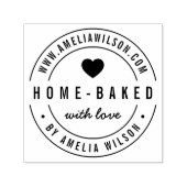 ラウンドモダンホー焼いたムとラヴハート セルフインキングスタンプ (デザイン)