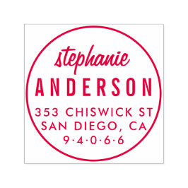 ラウンドモダンミニマリストのフルネーム差出人住所 セルフインキングスタンプ