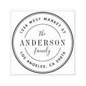 ラウンドモダンロゴファミリ名差出人住所 セルフインキングスタンプ (デザイン)