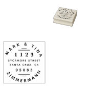 ラウンドモダン結婚したカップルの名前差出人住所 ラバースタンプ (押印)