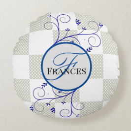 ラウンドモノグラムのパーソナライズされた装飾用クッション ラウンドクッション