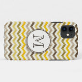 ラウンドモノグラムストライプ付きEarthone Chevronの Case-Mate iPhoneケース (裏面(横))