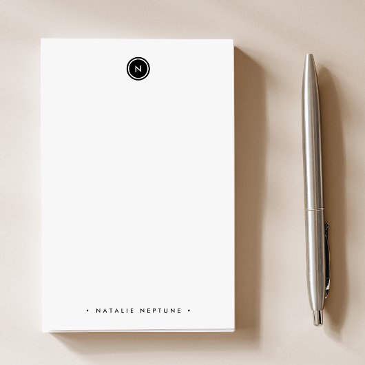 ラウンドモノグラム白黒ミニマルモダンリスト ポストイット