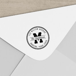 ラウンドモノグ縁どラムバーシティスタイル差出人住所 セルフインキングスタンプ