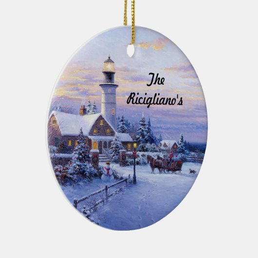 ラウンドライパーソナライズされたトハウスセラミックオーナメント セラミックオーナメント (右)
