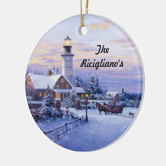 ラウンドライパーソナライズされたトハウスセラミックオーナメント セラミックオーナメント (左)