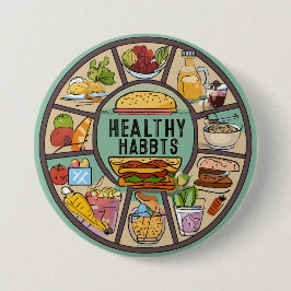 「ラウンドラディエンス：健康的な習慣を受け入れる」 缶バッジ