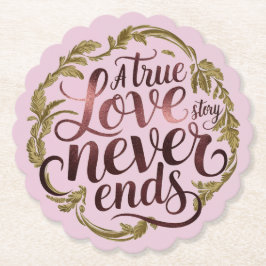 ラウンドラブロマンチックなドリンクコースターセット ペーパーコースター