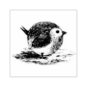 ラウンドリトルバードヴィンテージラバーアートスタンプ ラバースタンプ (インプリント)