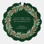 ラウンドリースオーナメントクリスマスカード オーナメントカード (裏面)