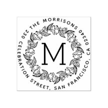 ラウンドリースモノグラムファミリー名差出人住所