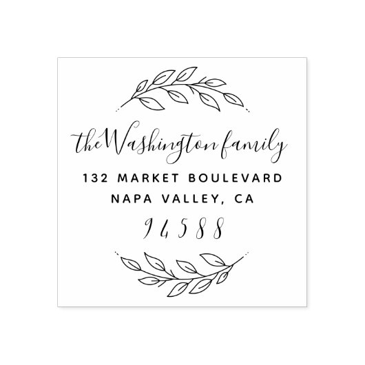 ラウンドリース&カスタムファミリ名差出人住所 ラバースタンプ (インプリント)